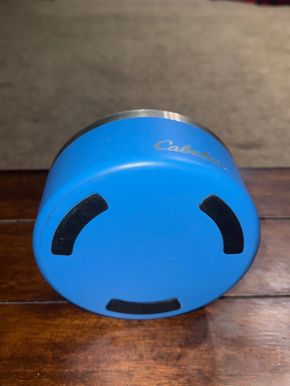 Cabela's Blue Stainless Steel Pet Bowl with Silver Rim